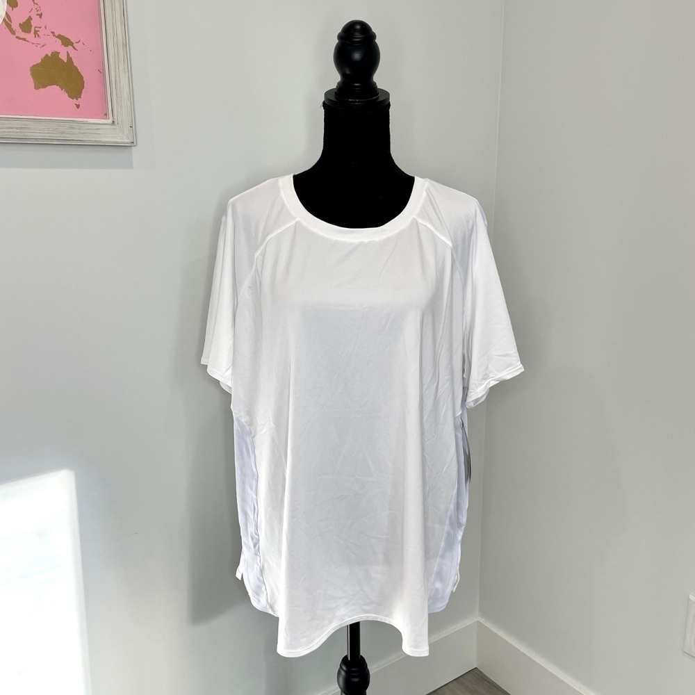 Zella All Day White Short Sleeve Athletic Top